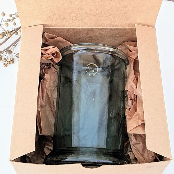 Ei8hteen Karat 5" Aqua Glass Straight Vase - Picture 5 of 5